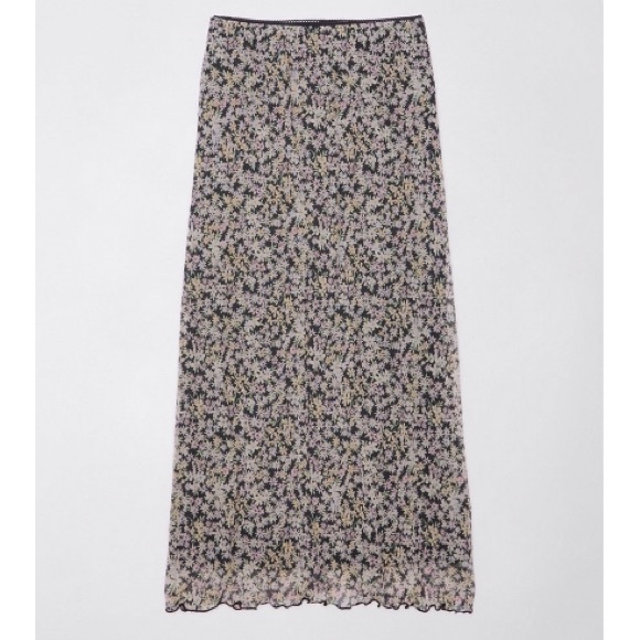 AE MINI MESH HIGH-WAISTED MIDI SKIRT - Picture 1 of 4